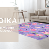 Ultra Soft Area Rug, Non Slip, Stain Resistant, Washable Area Rugs for Living Room, Bedroom, Bright Tulip Springtime Visual Delight(Purple)