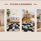 Distressed Black Checkered Farmhouse(Beige)