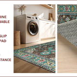 Ultra Soft Area Rug, Non Slip, Stain Resistant, Washable Area Rugs for Living Room, Bedroom, Eclectic Earthy Floral Motif(Brown)