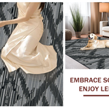 Ultra Soft Area Rug, Non Slip, Stain Resistant, Washable Area Rugs for Living Room, Bedroom, Sleek Geometric Linear Motif(Gray)
