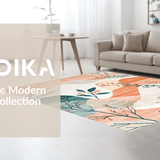 Ultra Soft Area Rug, Non Slip, Stain Resistant, Washable Area Rugs for Living Room, Bedroom, Transitional Cozy Abstract Aesthetic(Orange)