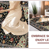 Ultra Soft Area Rug, Non Slip, Stain Resistant, Washable Area Rugs for Living Room, Bedroom, Luxurious Double Plush Aesthetic(Black)