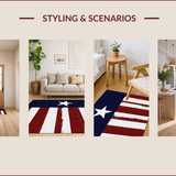 Ultra Soft Area Rug, Non Slip, Stain Resistant, Washable Area Rugs for Living Room, Bedroom, Bold Red and Blue Aesthetic(Red)