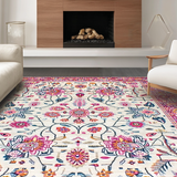 Ultra Soft Area Rug, Non Slip, Stain Resistant, Washable Area Rugs for Living Room, Bedroom, Luxurious Gray Trellis Aesthetics(Ivory)