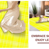 Ultra Soft Area Rug, Non Slip, Stain Resistant, Washable Area Rugs for Living Room, Bedroom, Vibrant Shaggy Geometric Motif(Yellow)