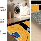 Ultra Soft Area Rug, Non Slip, Stain Resistant, Washable Area Rugs for Living Room, Bedroom, Stylish Athletic Patterned Accent(Yellow)