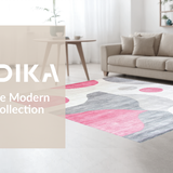 Ultra Soft Area Rug, Non Slip, Stain Resistant, Washable Area Rugs for Living Room, Bedroom, Contemporary Pastel Color Block Design(White)