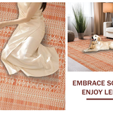 Ultra Soft Area Rug, Non Slip, Stain Resistant, Washable Area Rugs for Living Room, Bedroom, Artistic Textured Rustic Appeal(Orange)