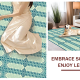 Ultra Soft Area Rug, Non Slip, Stain Resistant, Washable Area Rugs for Living Room, Bedroom, Vibrant Peacock Blue Motif(Blue)