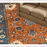 Ultra Soft Area Rug, Non Slip, Stain Resistant, Washable Area Rugs for Living Room, Bedroom, Eclectic Paisley Floral Fusion(Orange)