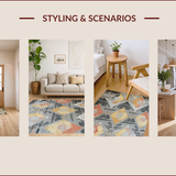 Ultra Soft Area Rug, Non Slip, Stain Resistant, Washable Area Rugs for Living Room, Bedroom, Artistic Abstract Earthy Tones(Gray)