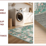 Ultra Soft Area Rug, Non Slip, Stain Resistant, Washable Area Rugs for Living Room, Bedroom, Vintage Inspired Green Aesthetic(Green)