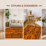 Ultra Soft Area Rug, Non Slip, Stain Resistant, Washable Area Rugs for Living Room, Bedroom, Charming Kids’ Adventure Concept(Orange)