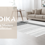 Ultra Soft Area Rug, Non Slip, Stain Resistant, Washable Area Rugs for Living Room, Bedroom, Modern Striped Lines Rug with Graphic Contrast, Minimalist Dash Pattern Accent(Black)