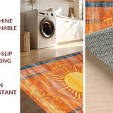 Ultra Soft Area Rug, Non Slip, Stain Resistant, Washable Area Rugs for Living Room, Bedroom, Sophisticated Abstract Warmth Design(Orange)