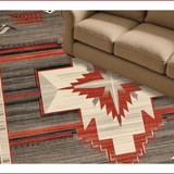 Ultra Soft Area Rug, Non Slip, Stain Resistant, Washable Area Rugs for Living Room, Bedroom, Modern Warm Tones Medallion(Red)