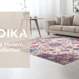 Ultra Soft Area Rug, Non Slip, Stain Resistant, Washable Area Rugs for Living Room, Bedroom, Luxurious Colorful Diamond Design(White)