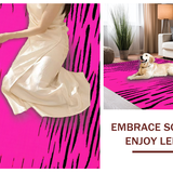 Ultra Soft Area Rug, Non Slip, Stain Resistant, Washable Area Rugs for Living Room, Bedroom, Bold Abstract Animal Print Style(Pink)
