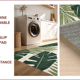 Ultra Soft Area Rug, Non Slip, Stain Resistant, Washable Area Rugs for Living Room, Bedroom, Tropical Khaki Leaf Aesthetic(Green)