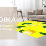 Ultra Soft Area Rug, Non Slip, Stain Resistant, Washable Area Rugs for Living Room, Bedroom, Sunny Citrus Themed Decor(Yellow)