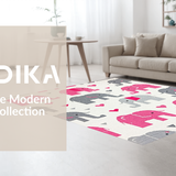 Ultra Soft Area Rug, Non Slip, Stain Resistant, Washable Area Rugs for Living Room, Bedroom, Soft Gray Pastel Animal Print(Pink)