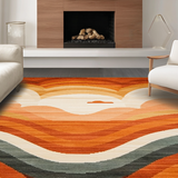 Ultra Soft Area Rug, Non Slip, Stain Resistant, Washable Area Rugs for Living Room, Bedroom, Sophisticated Cozy Symmetrical Design(Orange)