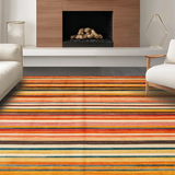 Ultra Soft Area Rug, Non Slip, Stain Resistant, Washable Area Rugs for Living Room, Bedroom, Dynamic Colorful Swirl Patterns(Orange)