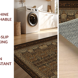 Ultra Soft Area Rug, Non Slip, Stain Resistant, Washable Area Rugs for Living Room, Bedroom, Dynamic Nature Motif Design(Brown)
