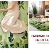 Ultra Soft Area Rug, Non Slip, Stain Resistant, Washable Area Rugs for Living Room, Bedroom, Chic Contemporary Green Floral Motif(Green)