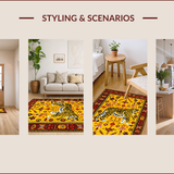 Ultra Soft Area Rug, Non Slip, Stain Resistant, Washable Area Rugs for Living Room, Bedroom, Cozy Rustic Yellow Animal Print(Yellow)