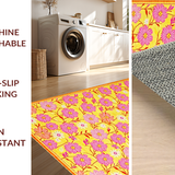 Ultra Soft Area Rug, Non Slip, Stain Resistant, Washable Area Rugs for Living Room, Bedroom, Playful Shaggy Orange Pattern(Yellow)