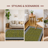 Ultra Soft Area Rug, Non Slip, Stain Resistant, Washable Area Rugs for Living Room, Bedroom, Luxe Graphic Symmetrical Elements(Yellow)