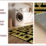 Geometric Retro Black Gold Motif(Black)