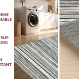 Ultra Soft Area Rug, Non Slip, Stain Resistant, Washable Area Rugs for Living Room, Bedroom, Bold Stripe Rug(Black)