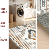 Ultra Soft Area Rug, Non Slip, Stain Resistant, Washable Area Rugs for Living Room, Bedroom, Lively Geometric Fusion Artwork(Beige)