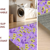 Ultra Soft Area Rug, Non Slip, Stain Resistant, Washable Area Rugs for Living Room, Bedroom, Luxurious Purple Petal Theme(Purple)