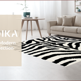 Ultra Soft Area Rug, Non Slip, Stain Resistant, Washable Area Rugs for Living Room, Bedroom, Black White Zebra Print Farmhouse Laundry Rug(Black)