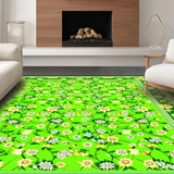 Ultra Soft Area Rug, Non Slip, Stain Resistant, Washable Area Rugs for Living Room, Bedroom, Rustic Green Textured Motif(Green)
