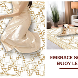 Ultra Soft Area Rug, Non Slip, Stain Resistant, Washable Area Rugs for Living Room, Bedroom, Elegant Beige Trellis Arrangement(Beige)