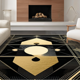 Ultra Soft Area Rug, Non Slip, Stain Resistant, Washable Area Rugs for Living Room, Bedroom, Striking Black and Gold Elegance(Gold)