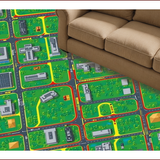 Ultra Soft Area Rug, Non Slip, Stain Resistant, Washable Area Rugs for Living Room, Bedroom, Colorful Children’s Adventure Motif(Green)