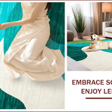 Ultra Soft Area Rug, Non Slip, Stain Resistant, Washable Area Rugs for Living Room, Bedroom, Vibrant Abstract Organic Shapes(Blue)
