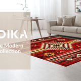 Ultra Soft Area Rug, Non Slip, Stain Resistant, Washable Area Rugs for Living Room, Bedroom, Striking Distressed Rustic Elements(Red)
