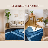 Charming Rustic Indigo Landscape Motif(Blue)