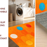 Ultra Soft Area Rug, Non Slip, Stain Resistant, Washable Area Rugs for Living Room, Bedroom, Playful Circular Educational Aesthetic(Orange)