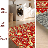 Ultra Soft Area Rug, Non Slip, Stain Resistant, Washable Area Rugs for Living Room, Bedroom, Rustic Handcrafted Petal Arrangement(Red)