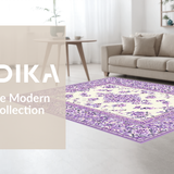 Ultra Soft Area Rug, Non Slip, Stain Resistant, Washable Area Rugs for Living Room, Bedroom, Tranquil Lilac Nature Inspired(Purple)