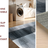Ultra Soft Area Rug, Non Slip, Stain Resistant, Washable Area Rugs for Living Room, Bedroom, Ultra-Thin Stain Resistant Rug With Contemporary Fade Design For Hallway(Gray)