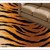 Ultra Soft Area Rug, Non Slip, Stain Resistant, Washable Area Rugs for Living Room, Bedroom, Realistic Tiger Print Living Room Statement Rug(Orange)