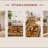 Ultra Soft Area Rug, Non Slip, Stain Resistant, Washable Area Rugs for Living Room, Bedroom, Boho Camel Vintage Living Room Large Area Rug(Orange)